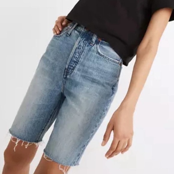 Madewell High-Rise Denim Long Shorts Size 24 - Picture 5 of 6